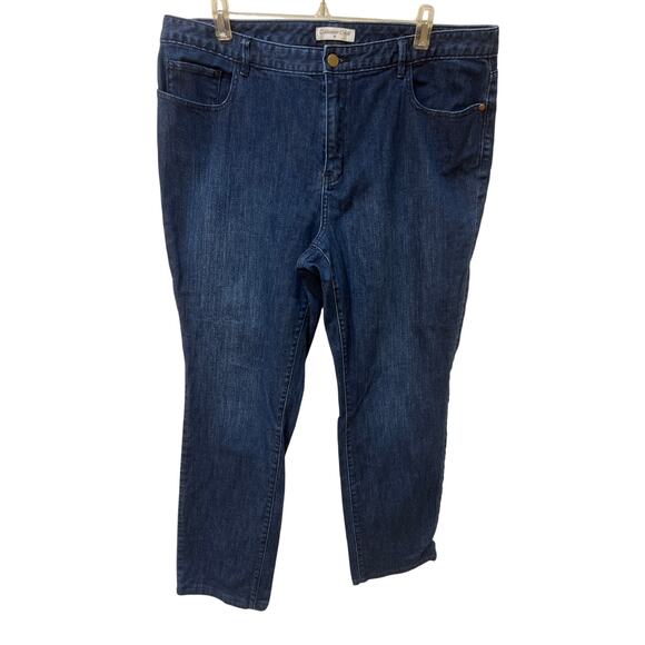 Coldwater Creek Women’s Jeans Size16 Straight Leg Blue Denim Stretch Comfort - Picture 1 of 11